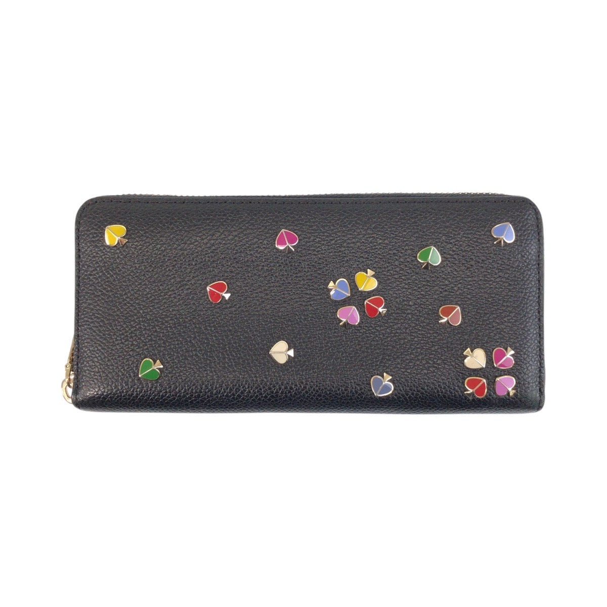 17209
Kate Spade ケイトスペード スタッズ スペード ブラック 黒 ゴールド金具 レザー 長財布 ラウンドファスナー  レディース AB5