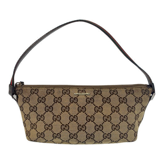 17213
GUCCI グッチ シェリーライン ベージュ ブラウン GGキャンバス 141809 ハンドバッグ アクセサリーポーチ  レディース