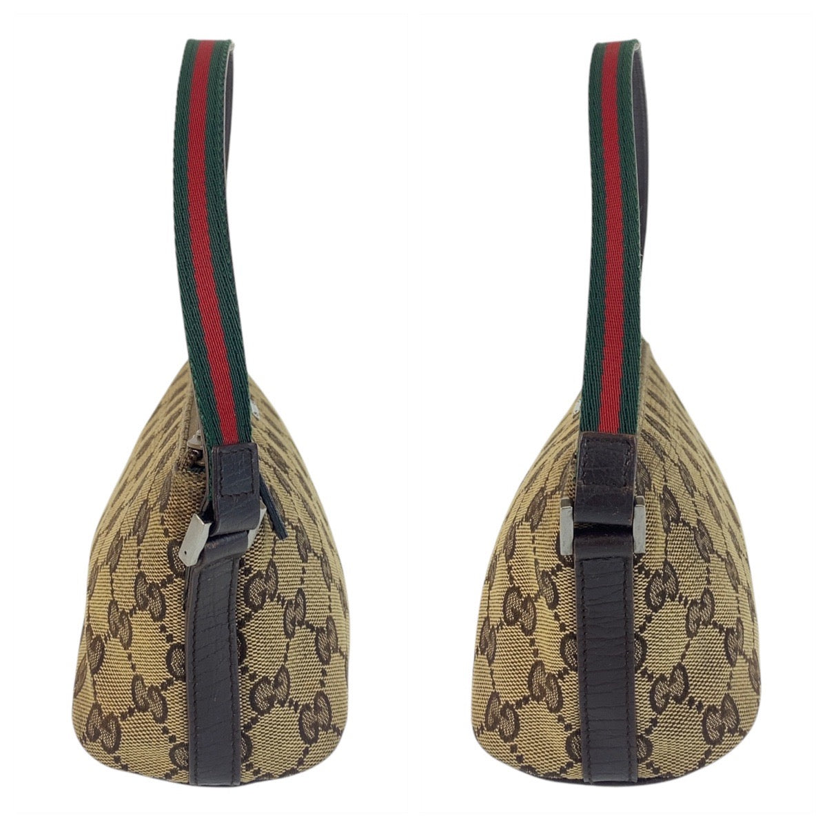 17213
GUCCI グッチ シェリーライン ベージュ ブラウン GGキャンバス 141809 ハンドバッグ アクセサリーポーチ  レディース