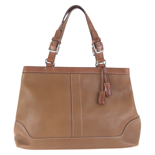 17218
COACH コーチ ブラウンシルバー金具 レザー 7468 トートバッグ ショルダーバッグ  レディース