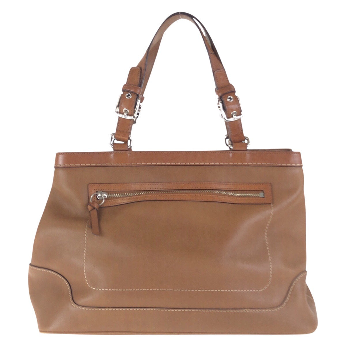 17218
COACH コーチ ブラウンシルバー金具 レザー 7468 トートバッグ ショルダーバッグ  レディース