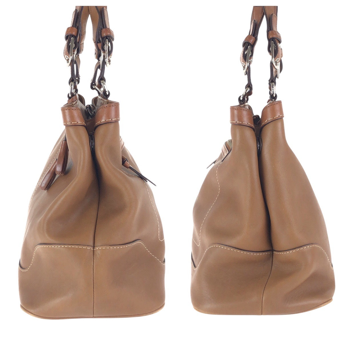 17218
COACH コーチ ブラウンシルバー金具 レザー 7468 トートバッグ ショルダーバッグ  レディース