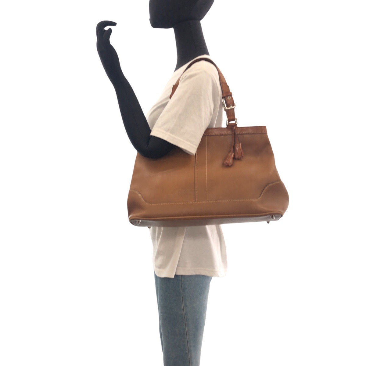 17218
COACH コーチ ブラウンシルバー金具 レザー 7468 トートバッグ ショルダーバッグ  レディース