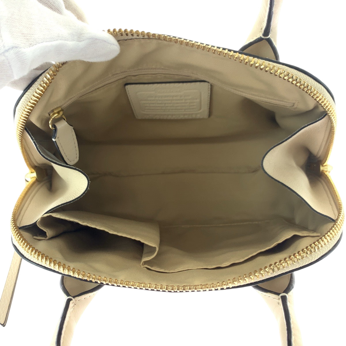 17219
COACH コーチ シグネチャー ホワイト ゴールド金具 レザー 30152 ショルダーバッグ ハンドバッグ  レディース AB5