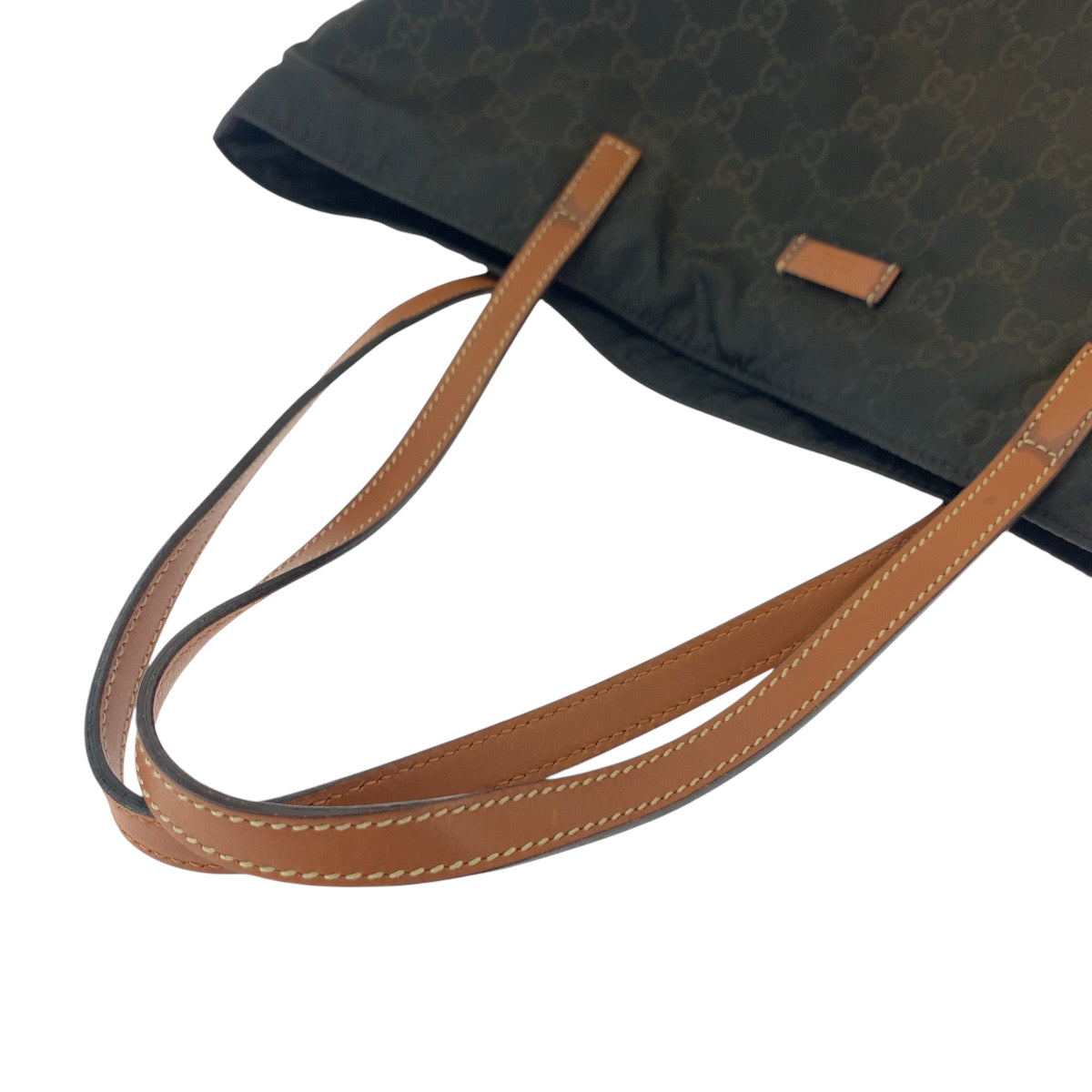 17220
GUCCI グッチ ブラウン ブラック ゴールド金具 ナイロン 524947 トートバッグ ショルダーバッグ  レディース AB14