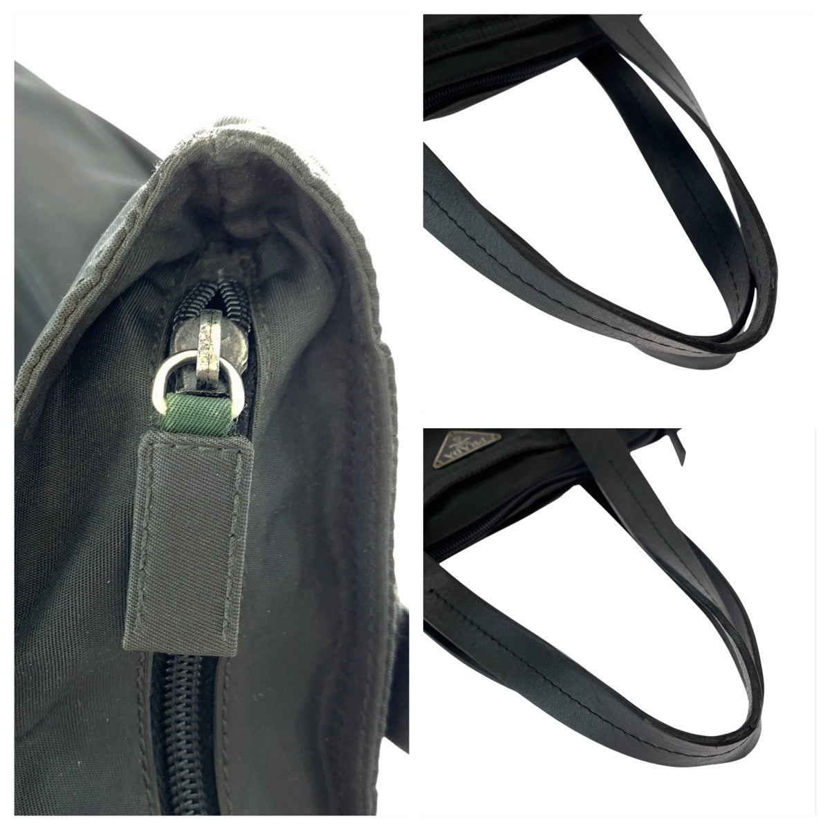 17223
PRADA プラダ テスート 三角ロゴプレート ブラック 黒 シルバー金具 ナイロン トートバッグ ショルダーバッグ  レディース