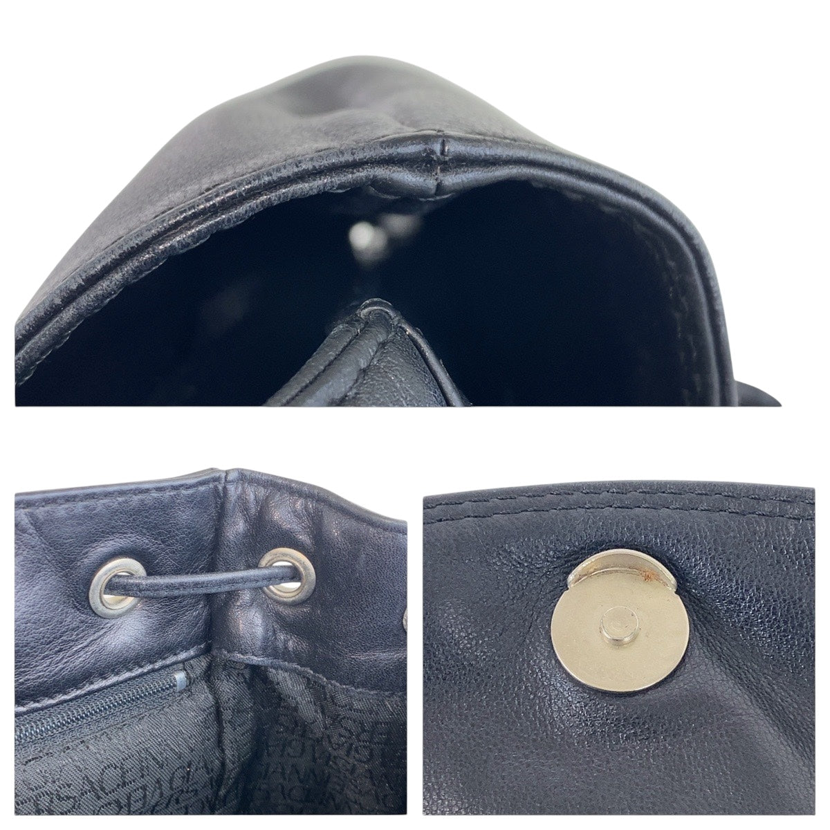 17225
VERSACE ヴェルサーチ ヴィンテージ メドゥーサ ブラック 黒 シルバー金具 レザー バックパック リュックサック 男女兼用  レディース ABP74