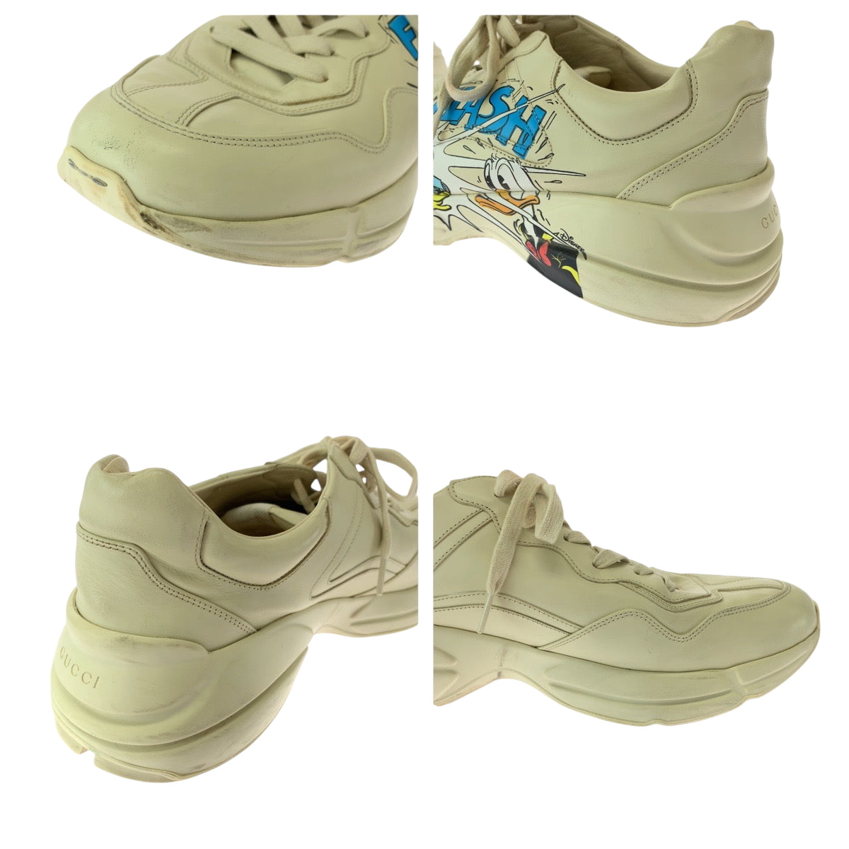 17228
GUCCI グッチ ディズニーコラボ ライトン サイズ13 ホワイト マルチカラー レザー 646509 スニーカー ローカットスニーカー メンズ ABP22