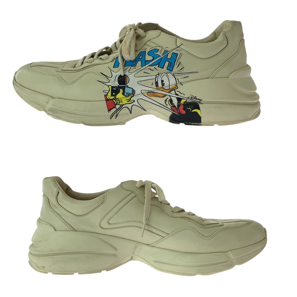 17228
GUCCI グッチ ディズニーコラボ ライトン サイズ13 ホワイト マルチカラー レザー 646509 スニーカー ローカットスニーカー メンズ ABP22