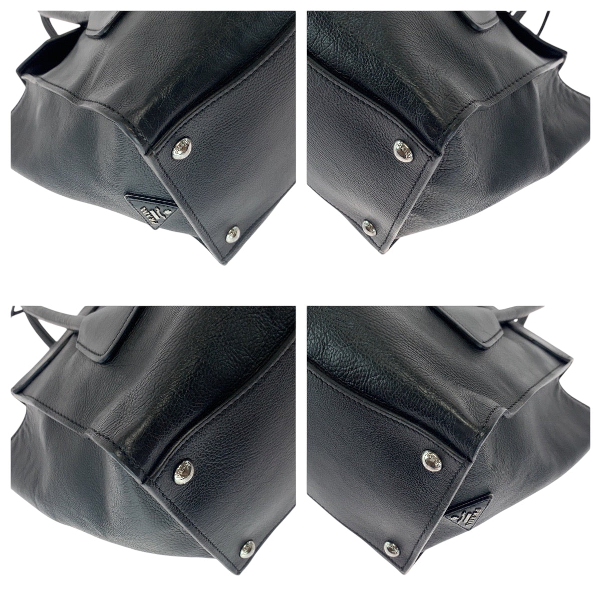 17231
PRADA プラダ ブラック 黒 シルバー金具 レザー BN2665 ハンドバッグ トートバッグ  レディース AB48