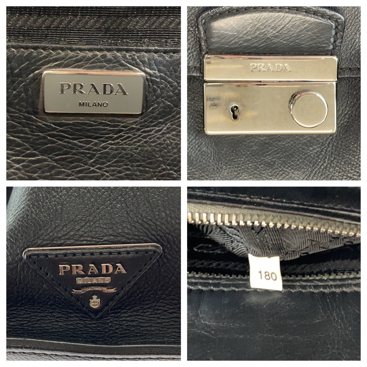 17231
PRADA プラダ ブラック 黒 シルバー金具 レザー BN2665 ハンドバッグ トートバッグ  レディース AB48