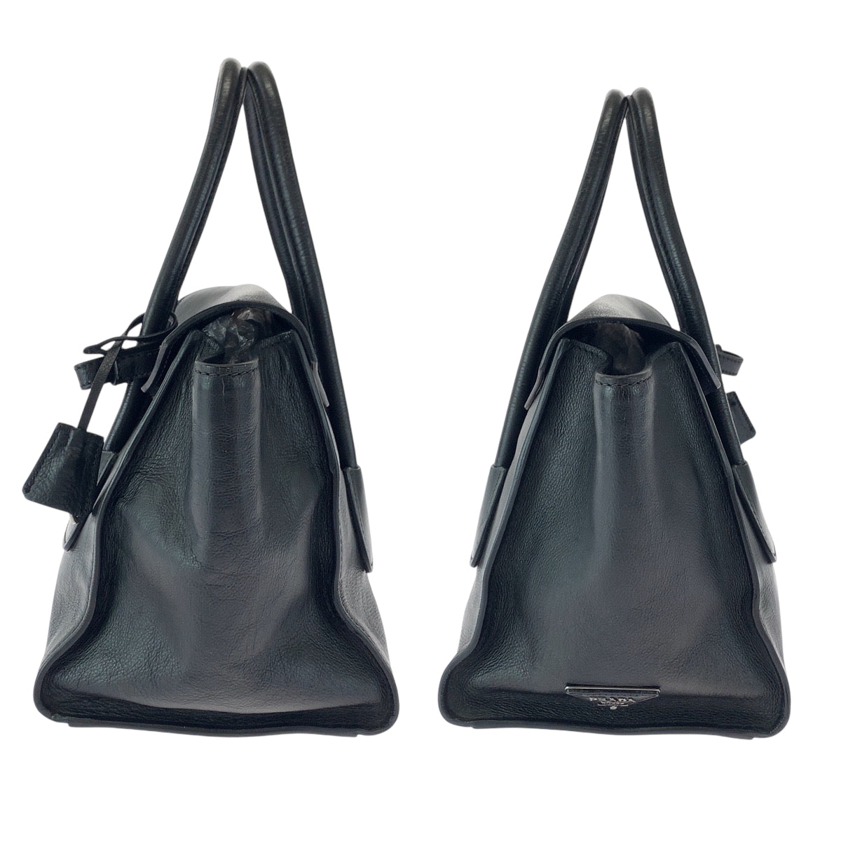 17231
PRADA プラダ ブラック 黒 シルバー金具 レザー BN2665 ハンドバッグ トートバッグ  レディース AB48
