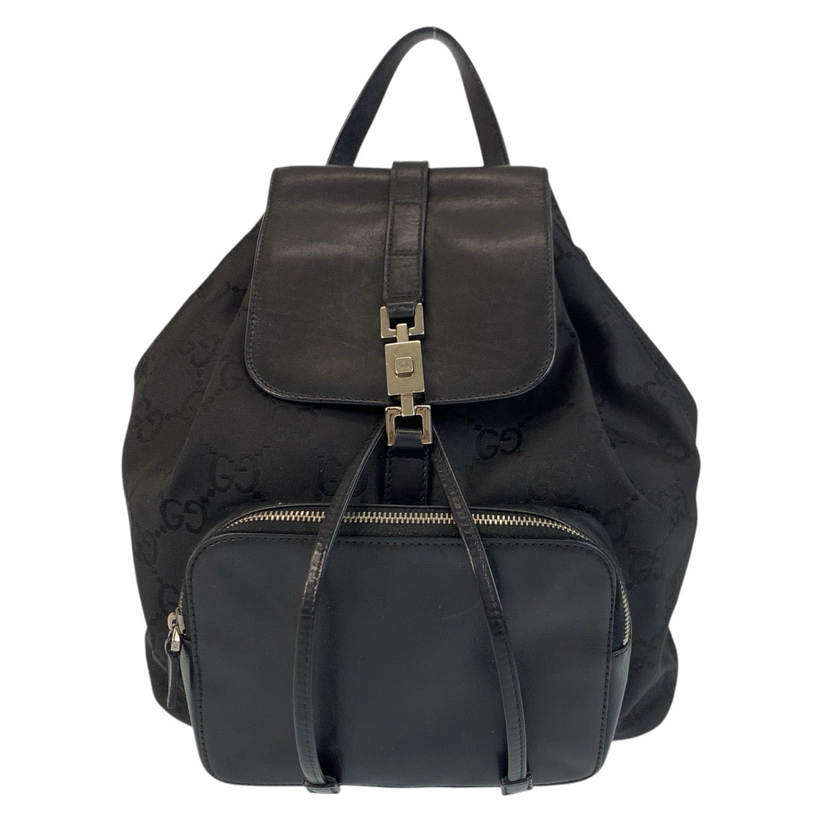 17234
GUCCI グッチ ジャッキー GG柄 ブラック 黒 シルバー金具 ナイロン / レザー 003 0245 バックパック リュックサック  レディース ABP54