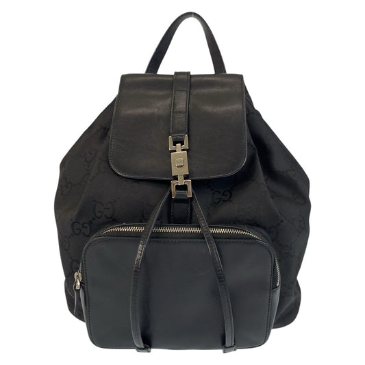 17234
GUCCI グッチ ジャッキー GG柄 ブラック 黒 シルバー金具 ナイロン / レザー 003 0245 バックパック リュックサック  レディース ABP54