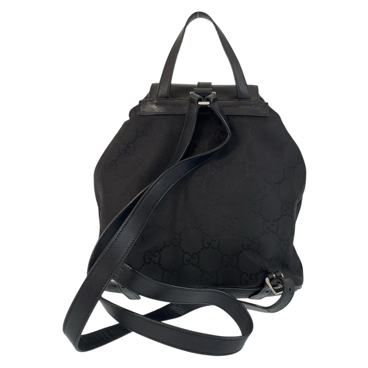 17234
GUCCI グッチ ジャッキー GG柄 ブラック 黒 シルバー金具 ナイロン / レザー 003 0245 バックパック リュックサック  レディース ABP54