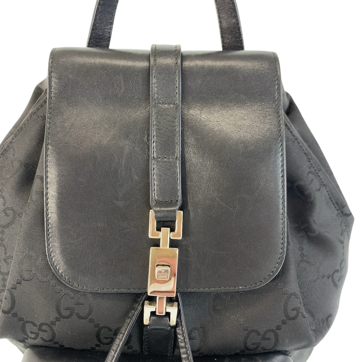 17234
GUCCI グッチ ジャッキー GG柄 ブラック 黒 シルバー金具 ナイロン / レザー 003 0245 バックパック リュックサック  レディース ABP54