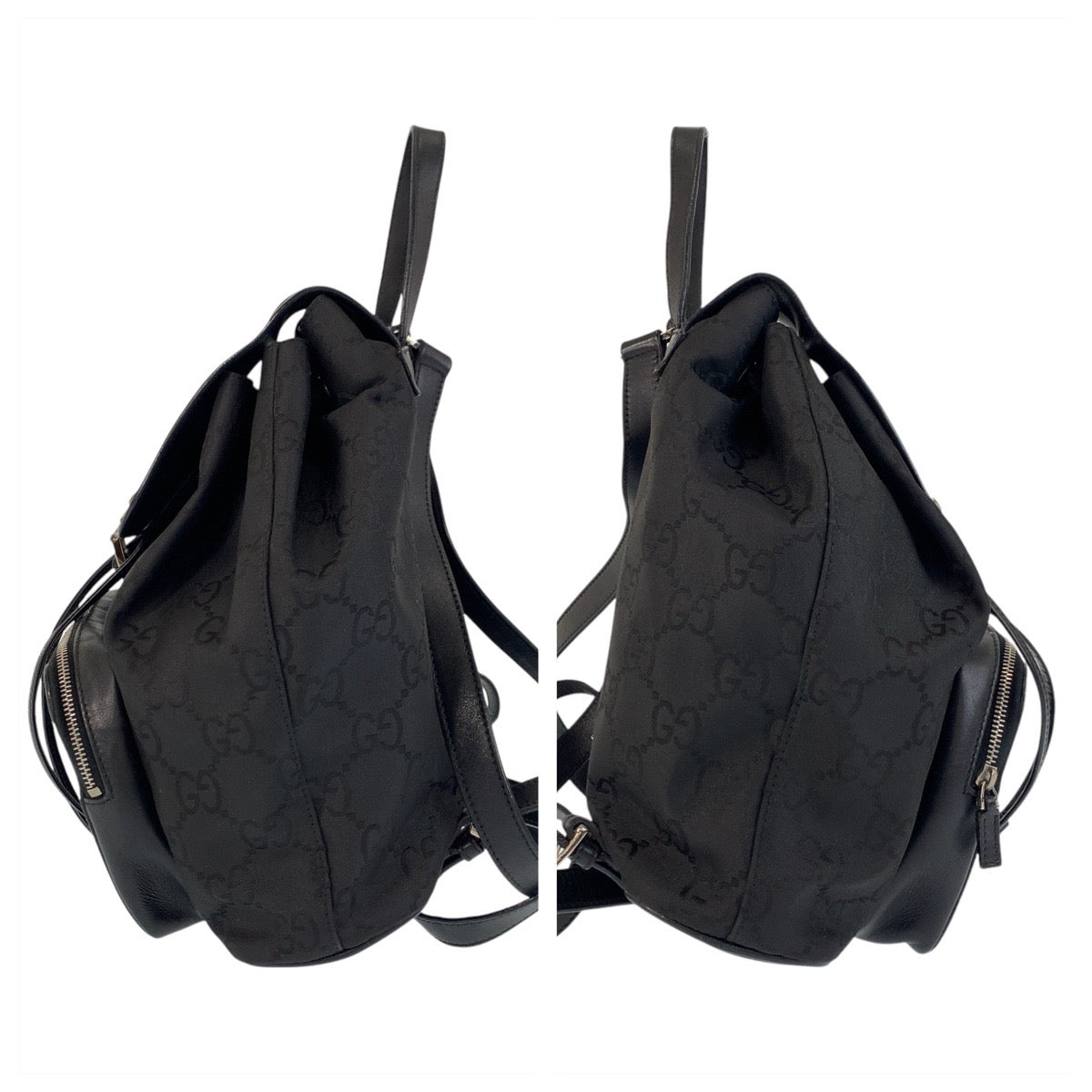 17234
GUCCI グッチ ジャッキー GG柄 ブラック 黒 シルバー金具 ナイロン / レザー 003 0245 バックパック リュックサック  レディース ABP54