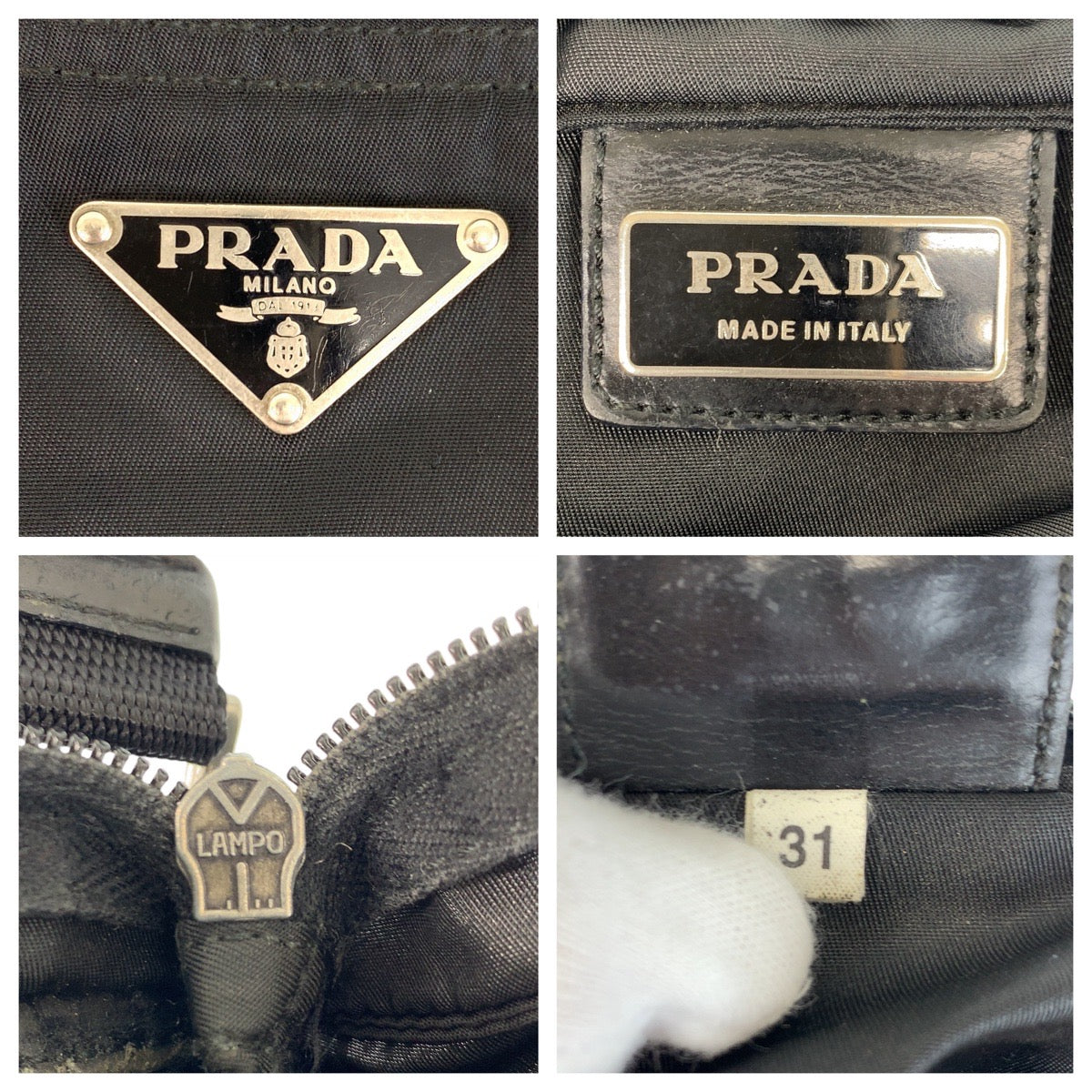 17235
PRADA プラダ テスート 三角ロゴプレート ブラック 黒 シルバー金具 ナイロン ショルダーバッグ メッセンジャーバッグ  レディース AB26