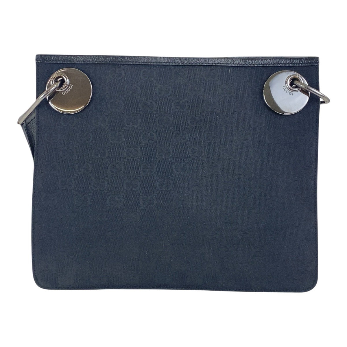 17237
GUCCI グッチ ブラック 黒 シルバー金具 GGキャンバス / レザー 120841 斜め掛け ショルダーバッグ  レディース ABP45