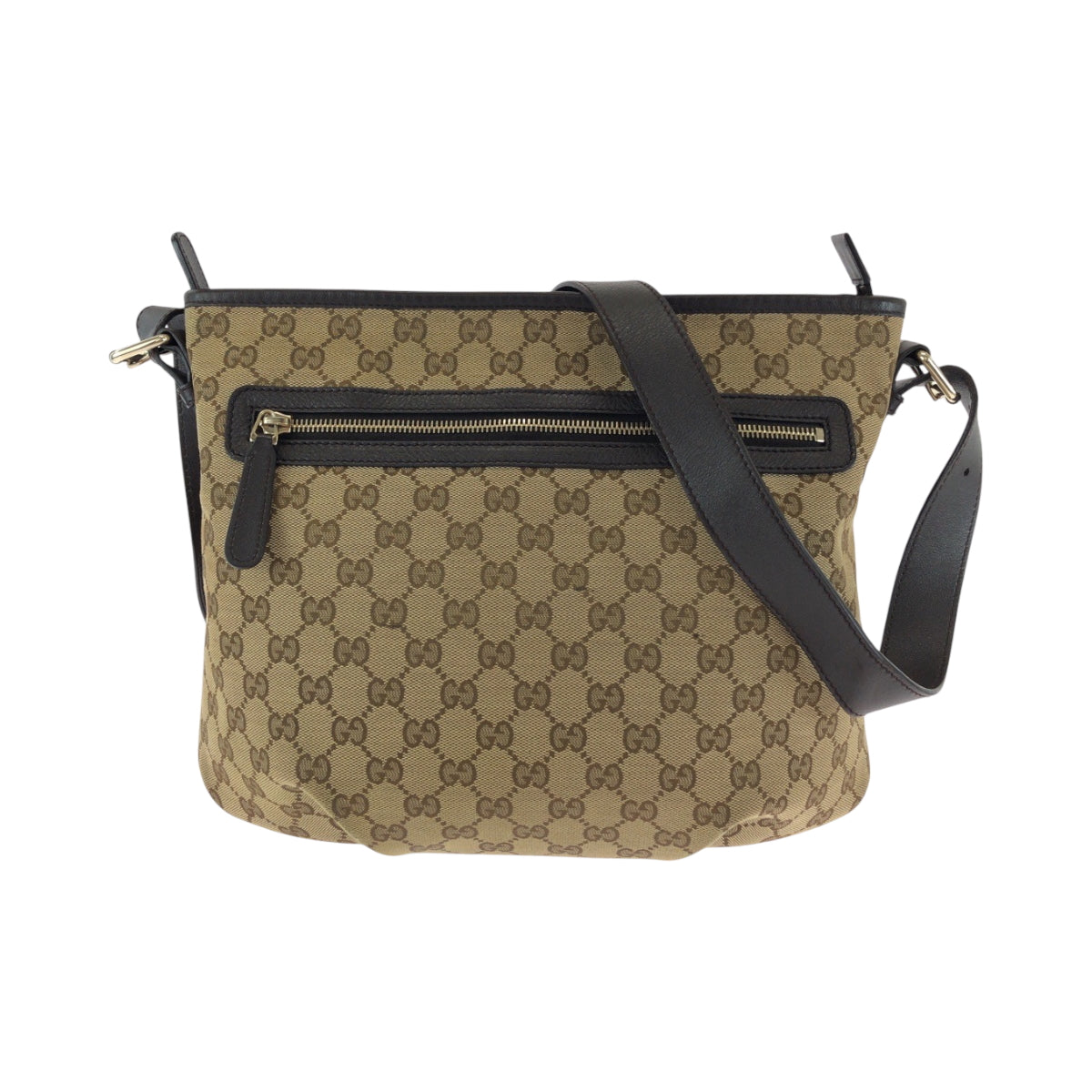 17239
GUCCI グッチ ダークブラウン ゴールド金具 GGキャンバス 388930 ショルダーバッグ 斜め掛け  レディース AB43
