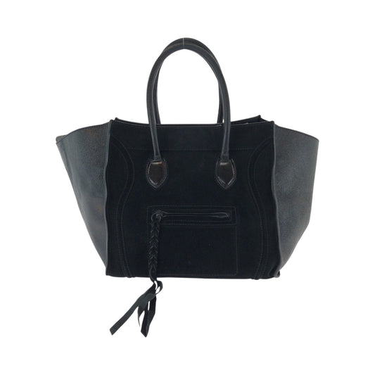 17241
CELINE セリーヌ ラゲージ ファントム ブラック 黒 ブラック金具 スウェード / レザー トートバッグ ハンドバッグ ショルダーバッグ レディース AB58