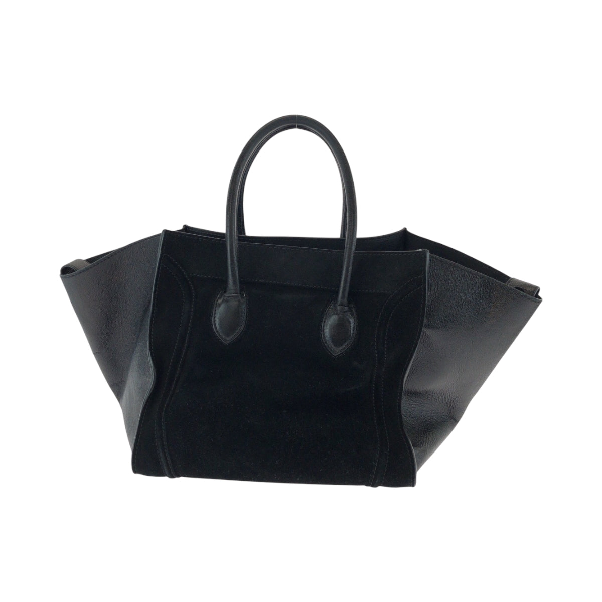 17241
CELINE セリーヌ ラゲージ ファントム ブラック 黒 ブラック金具 スウェード / レザー トートバッグ ハンドバッグ ショルダーバッグ レディース AB58