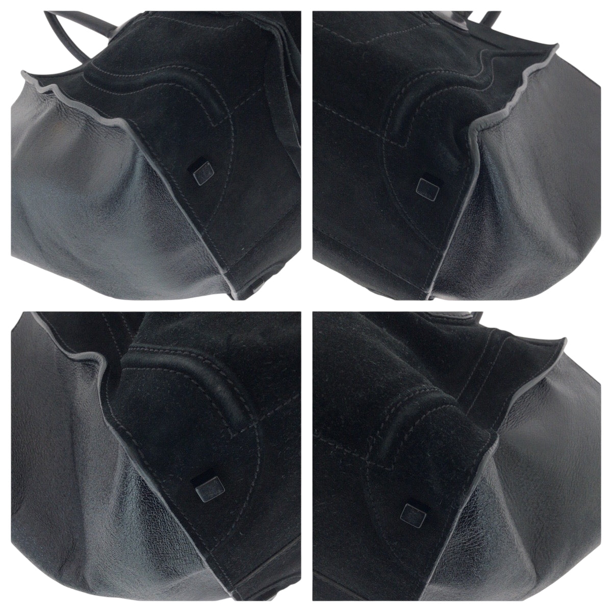 17241
CELINE セリーヌ ラゲージ ファントム ブラック 黒 ブラック金具 スウェード / レザー トートバッグ ハンドバッグ ショルダーバッグ レディース AB58