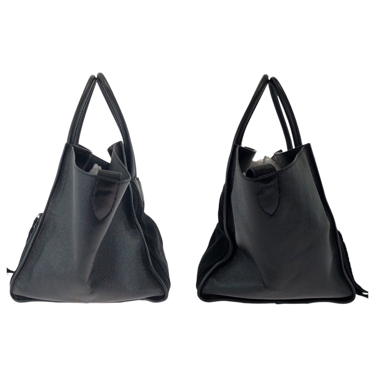 17241
CELINE セリーヌ ラゲージ ファントム ブラック 黒 ブラック金具 スウェード / レザー トートバッグ ハンドバッグ ショルダーバッグ レディース AB58
