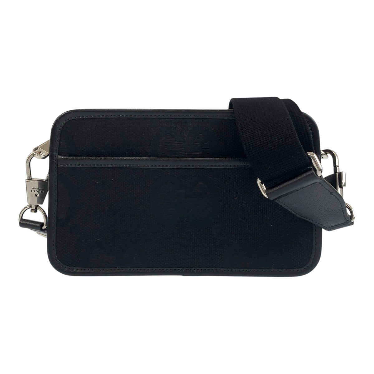 17243
GUCCI グッチ ジャンボGG ブラック 黒 シルバー金具 キャンバス / レザー 696075 ショルダーバッグ ポシェット 男女兼用  メンズ A120