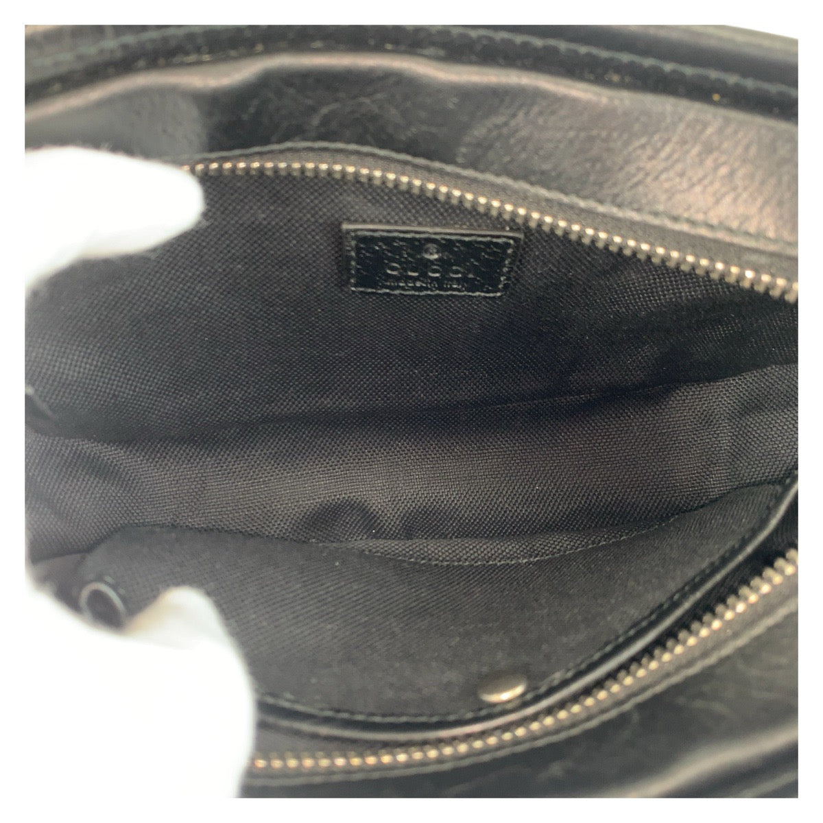 17243
GUCCI グッチ ジャンボGG ブラック 黒 シルバー金具 キャンバス / レザー 696075 ショルダーバッグ ポシェット 男女兼用  メンズ A120