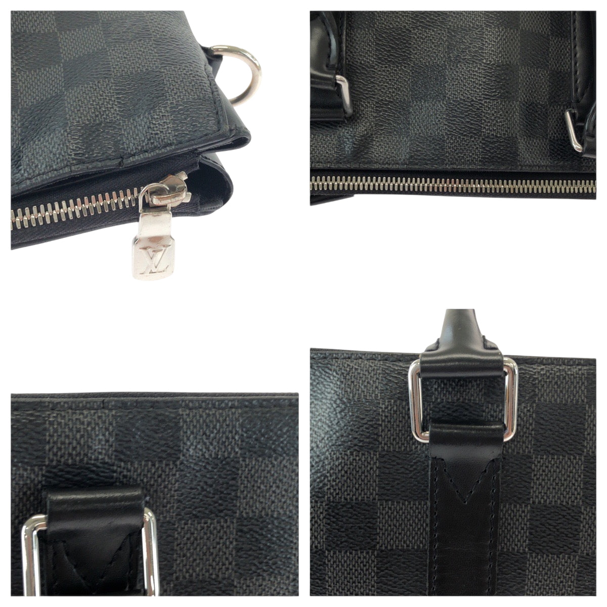 17246
LOUIS VUITTON ルイヴィトン ダミエ グラフィット アントン ブラック 黒 グレー シルバー金具 PVC N40024 ショルダーバッグ ビジネスバッグ 2way  メンズ ABP75