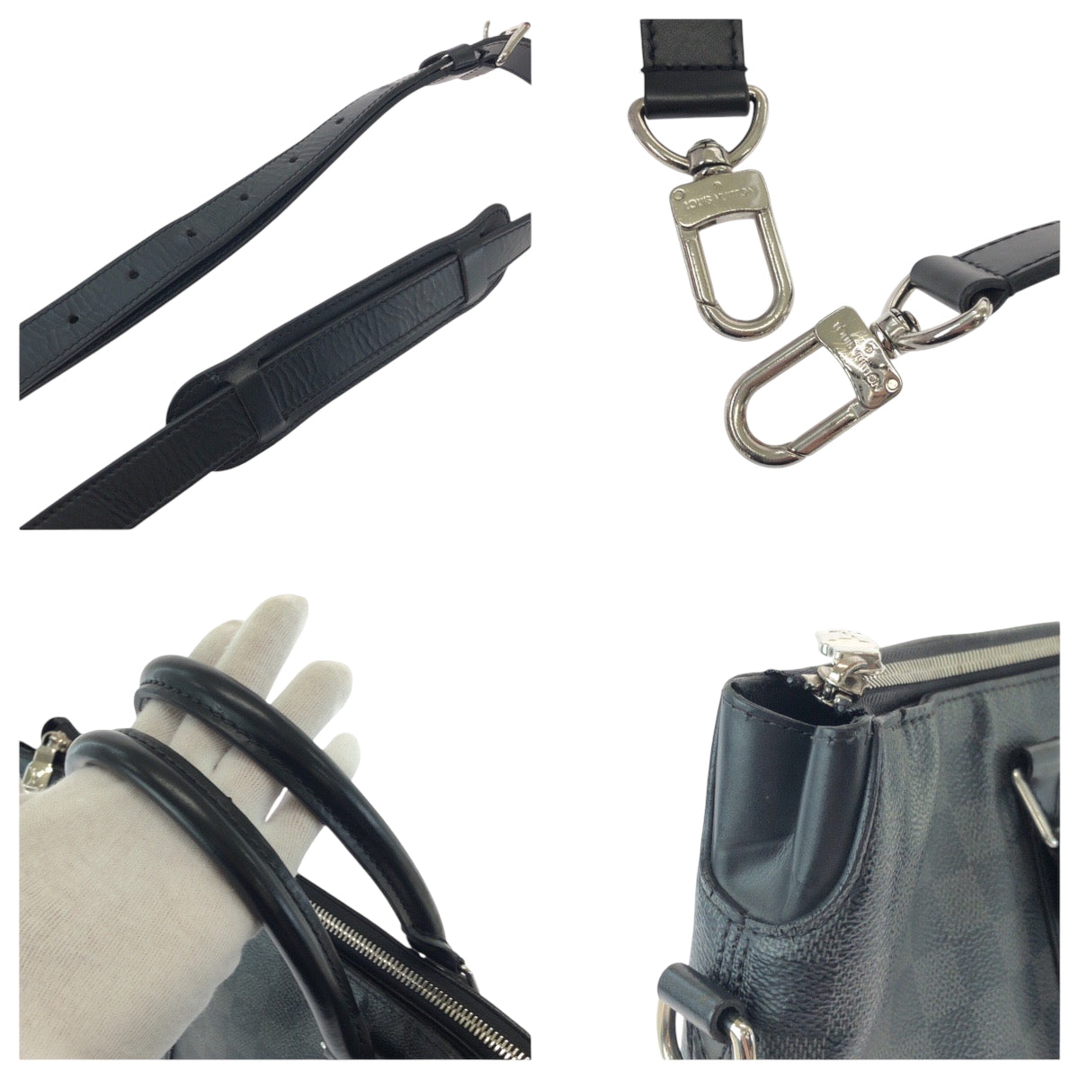 17246
LOUIS VUITTON ルイヴィトン ダミエ グラフィット アントン ブラック 黒 グレー シルバー金具 PVC N40024 ショルダーバッグ ビジネスバッグ 2way  メンズ ABP75