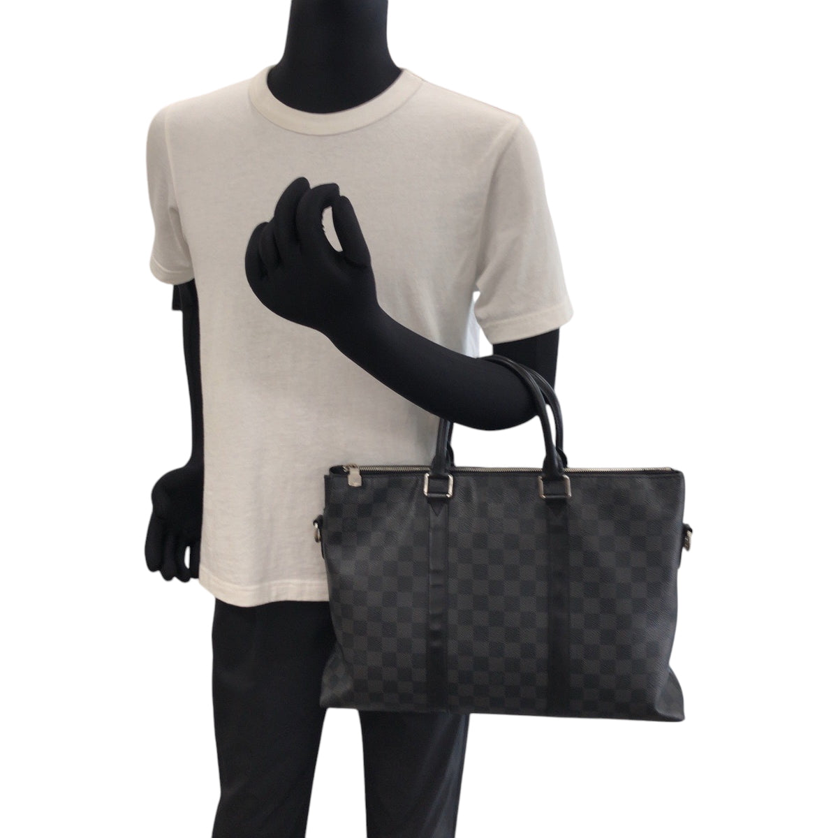 17246
LOUIS VUITTON ルイヴィトン ダミエ グラフィット アントン ブラック 黒 グレー シルバー金具 PVC N40024 ショルダーバッグ ビジネスバッグ 2way  メンズ ABP75