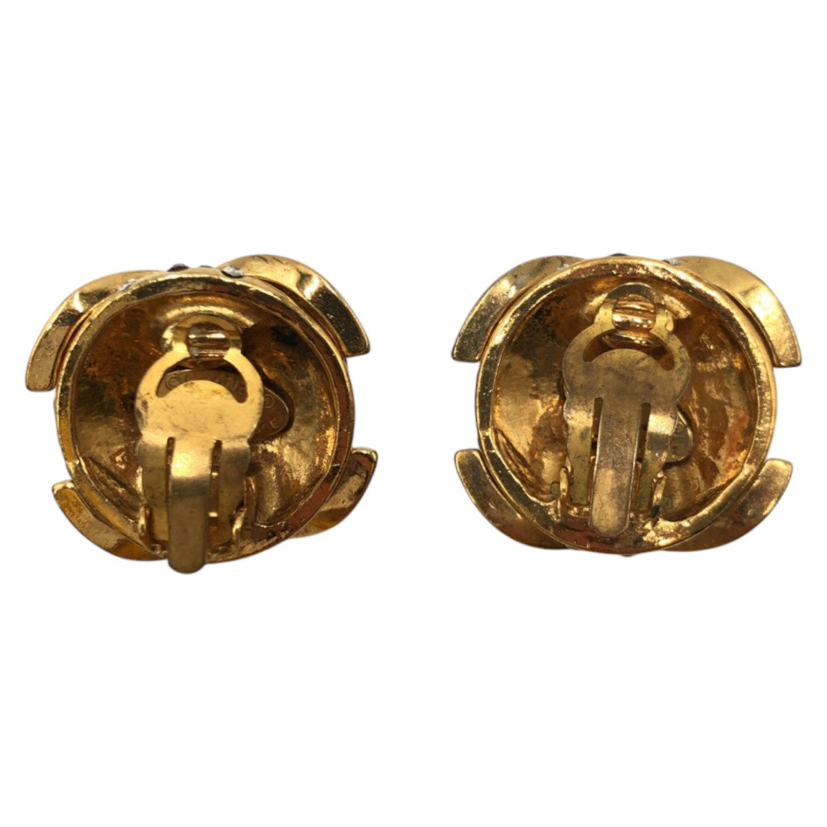 17247
CHANEL シャネル ヴィンテージ ココマーク ゴールド メタル / ラインストーン イヤリング レディース ABP52