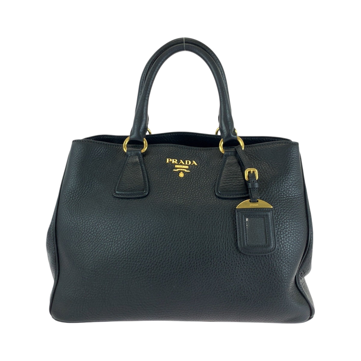 17249
PRADA プラダ ヴィッテロ ダイノ ロゴ ブラック 黒 ゴールド金具 レザー BN2794 トートバッグ ハンドバッグ ショルダーバッグ  レディース A73