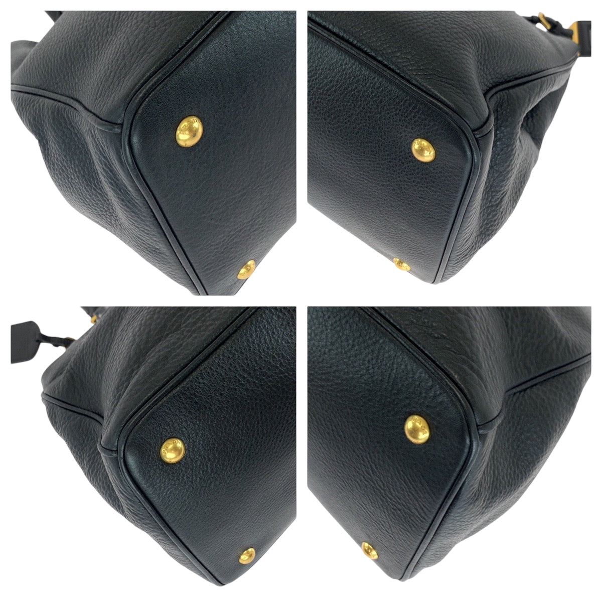 17249
PRADA プラダ ヴィッテロ ダイノ ロゴ ブラック 黒 ゴールド金具 レザー BN2794 トートバッグ ハンドバッグ ショルダーバッグ  レディース A73
