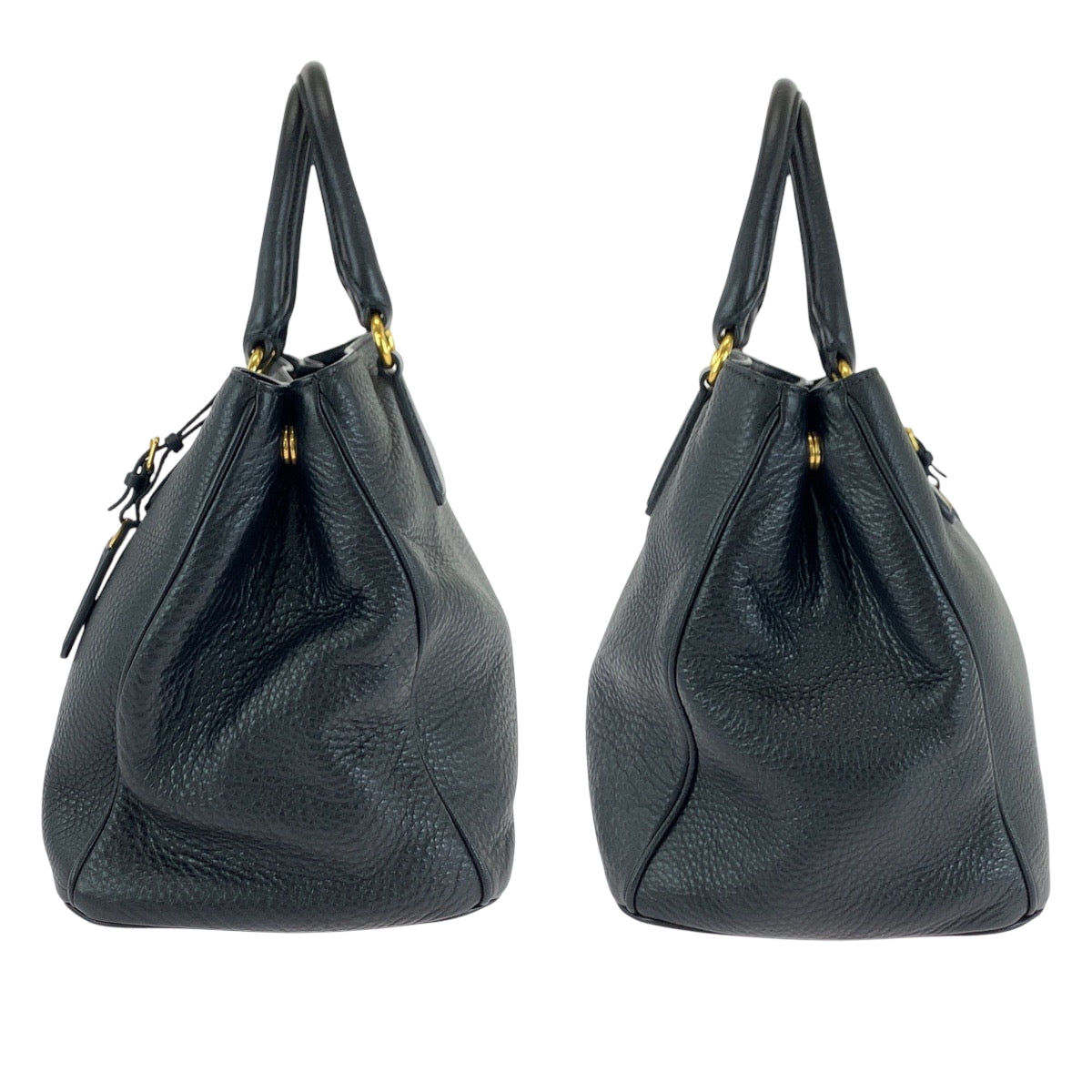 17249
PRADA プラダ ヴィッテロ ダイノ ロゴ ブラック 黒 ゴールド金具 レザー BN2794 トートバッグ ハンドバッグ ショルダーバッグ  レディース A73