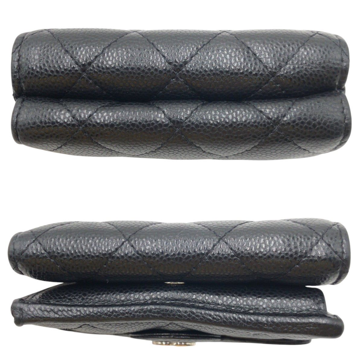 17251
CHANEL シャネル マトラッセ ココマーク ブラック 黒 レザー 三つ折り財布 折財布 コンパクトウォレット レディース A72