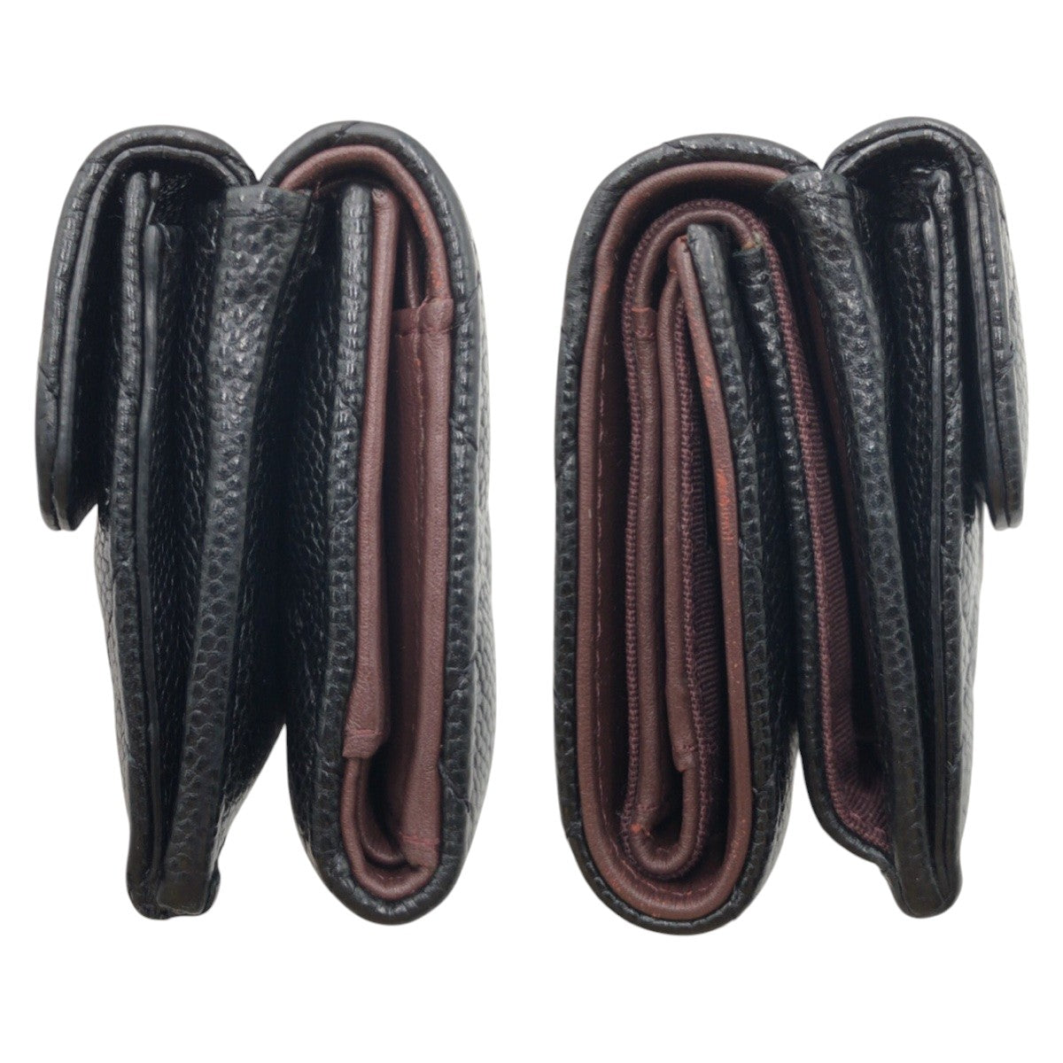 17251
CHANEL シャネル マトラッセ ココマーク ブラック 黒 レザー 三つ折り財布 折財布 コンパクトウォレット レディース A72