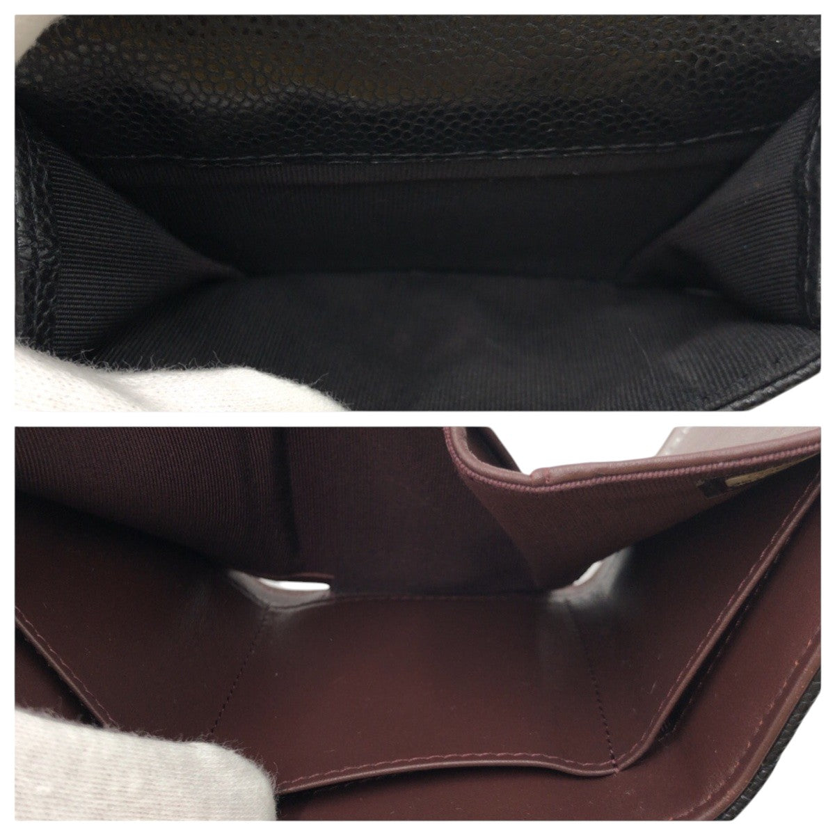 17251
CHANEL シャネル マトラッセ ココマーク ブラック 黒 レザー 三つ折り財布 折財布 コンパクトウォレット レディース A72