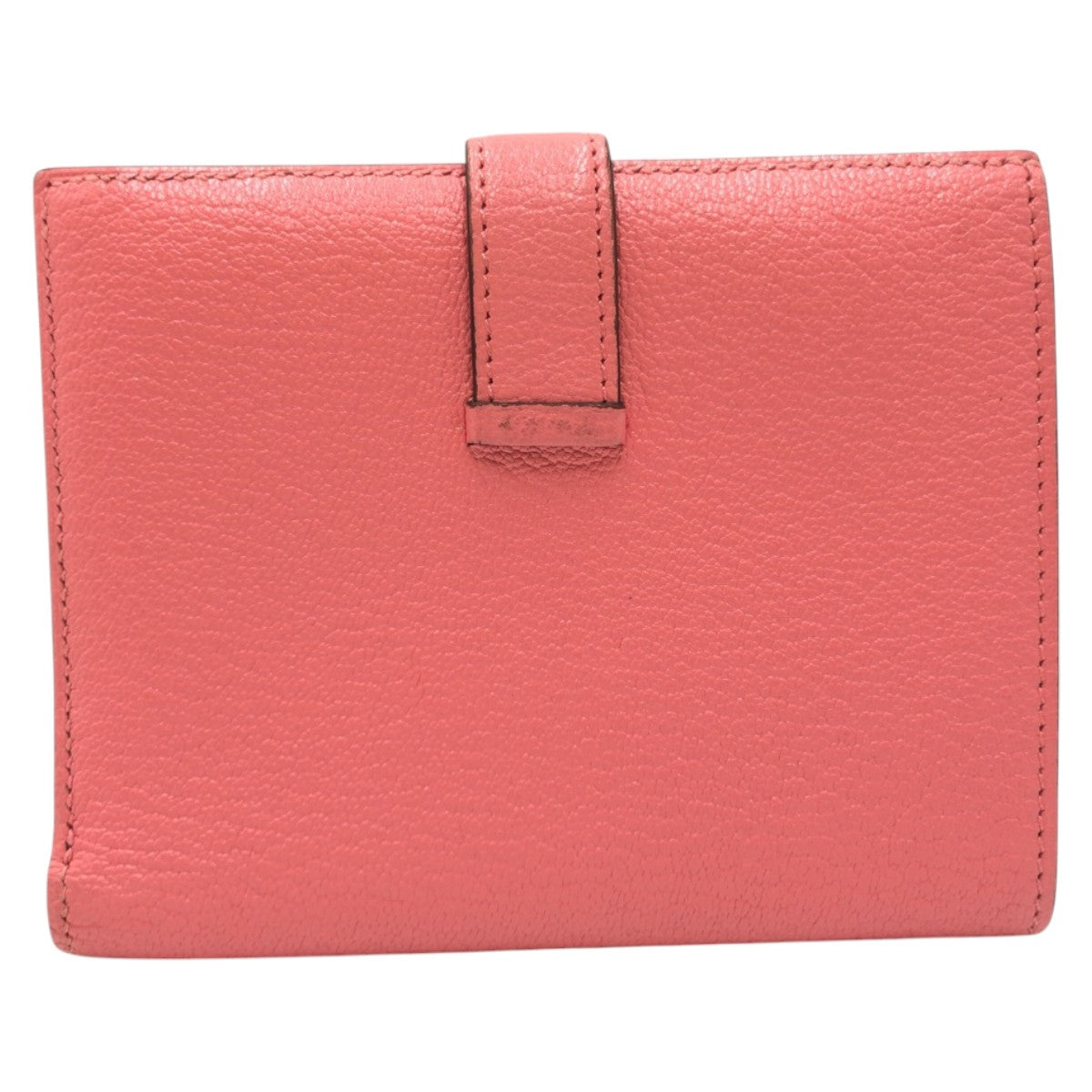 17255
HERMES エルメス べアンミニ ピンク ローズアザレ シルバー金具 シェーブル 二つ折り財布 折財布 コンパクトウォレット  D刻印  レディース A100