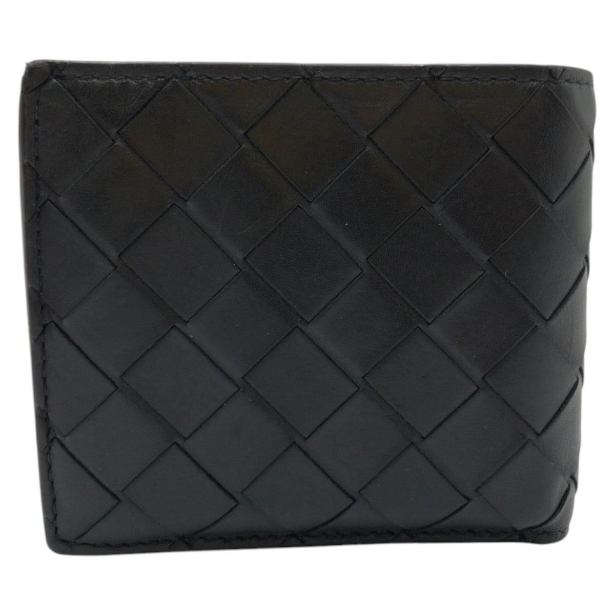 17256
BOTTEGAVENETA ボッテガヴェネタ イントレチャート ブラック ブルー レザー 二つ折り財布 折財布 コンパクトウォレット  メンズ ABP32