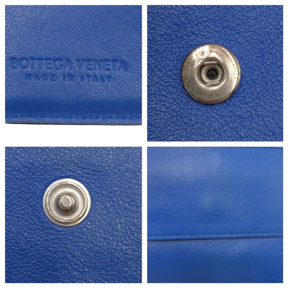 17256
BOTTEGAVENETA ボッテガヴェネタ イントレチャート ブラック ブルー レザー 二つ折り財布 折財布 コンパクトウォレット  メンズ ABP32