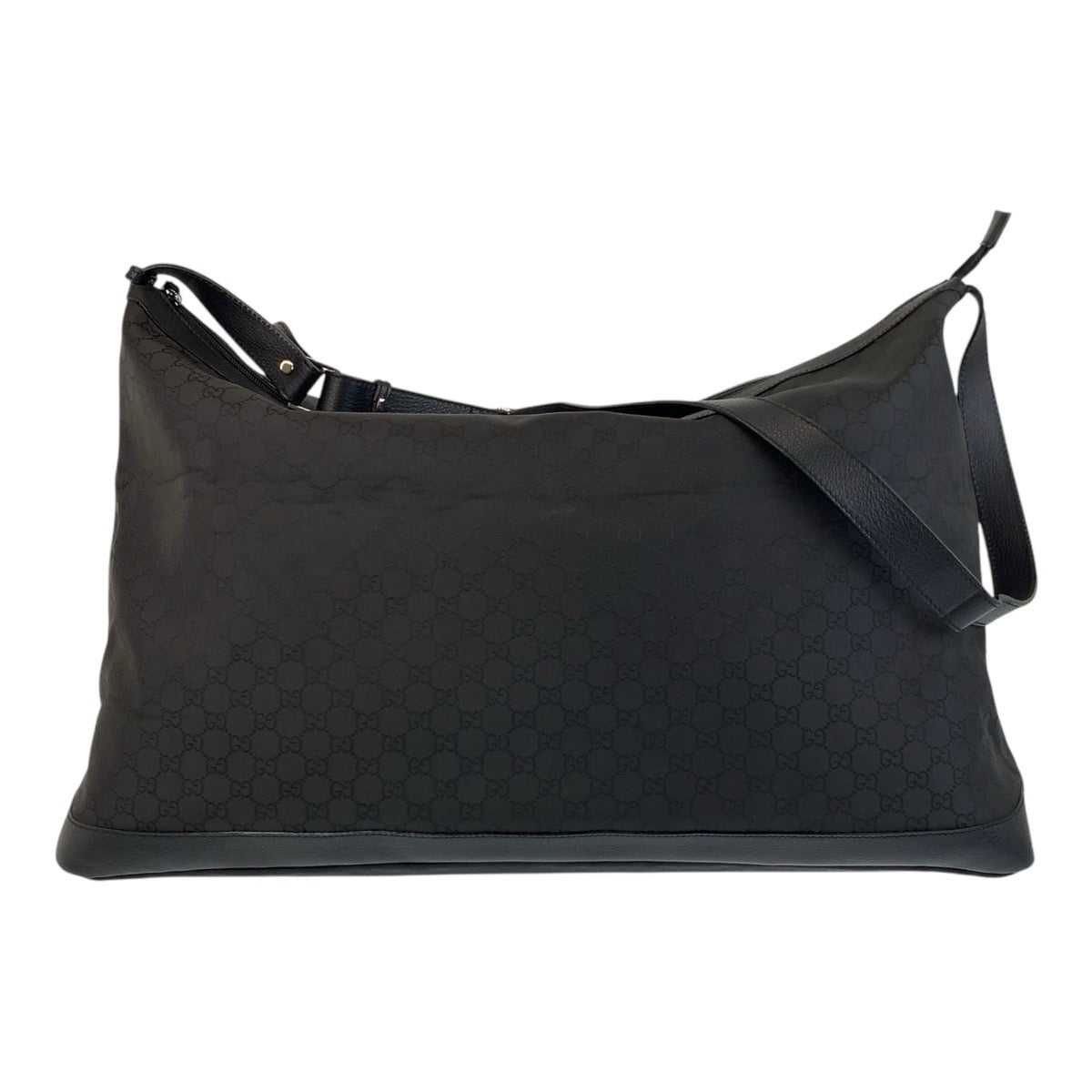 17259
GUCCI グッチ ブラック 黒 シルバー金具 GGキャンバス / レザー 105669 ショルダーバッグ ボストンバッグ メンズ ABP54