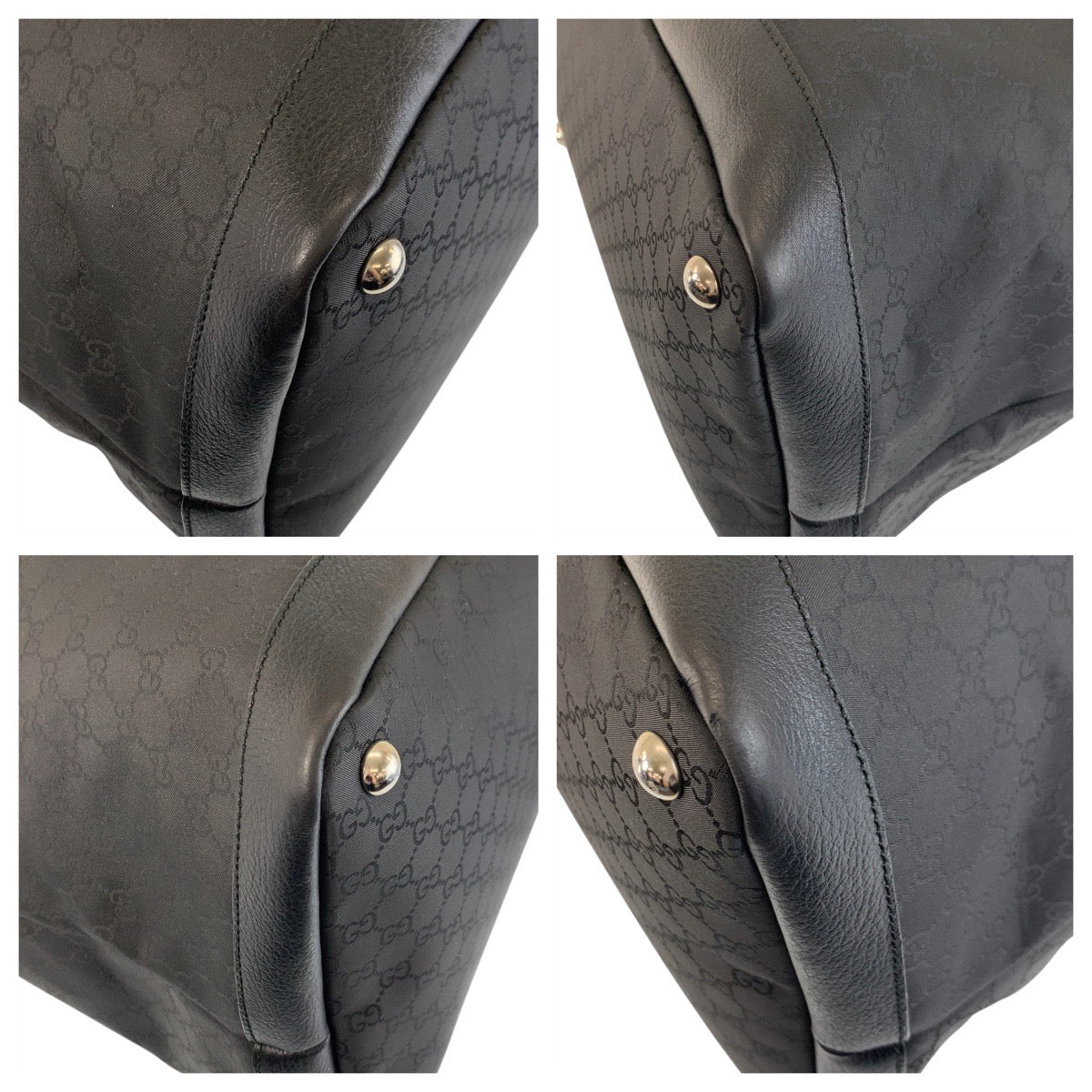 17259
GUCCI グッチ ブラック 黒 シルバー金具 GGキャンバス / レザー 105669 ショルダーバッグ ボストンバッグ  メンズ ABP54