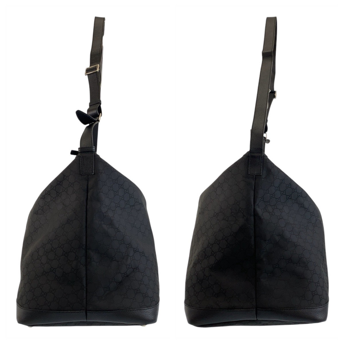 17259
GUCCI グッチ ブラック 黒 シルバー金具 GGキャンバス / レザー 105669 ショルダーバッグ ボストンバッグ  メンズ ABP54