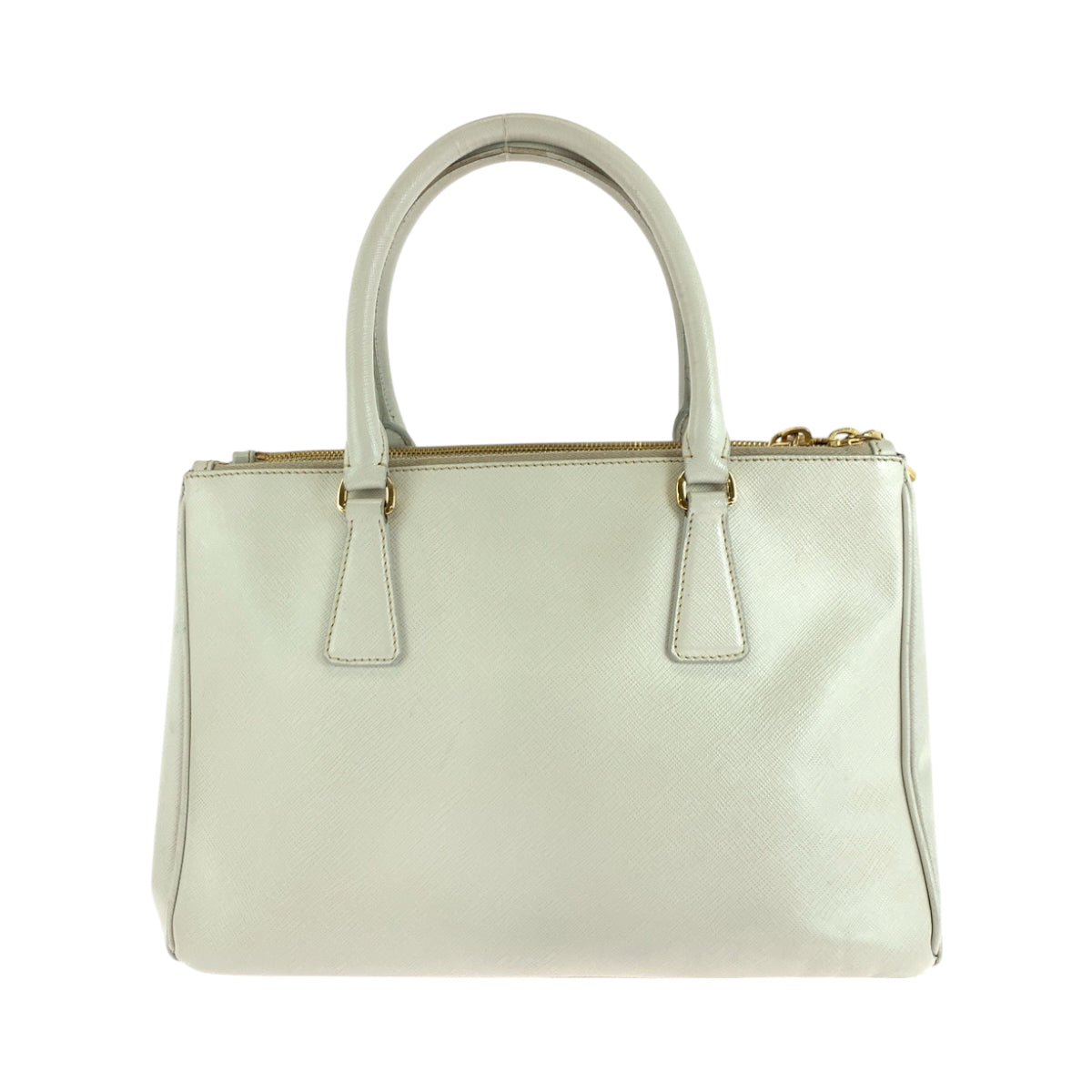 17260
PRADA プラダ サフィアーノ ガレリア 三角ロゴプレート ホワイト ゴールド金具 レザー BN2863 トートバッグ ショルダーバッグ ハンドバッグ 2way  レディース ABP56