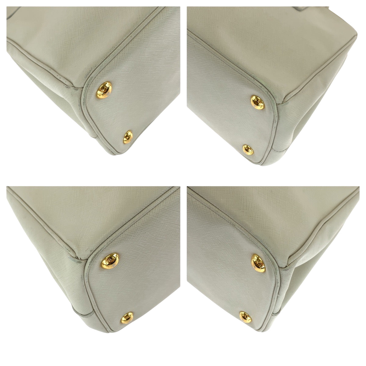 17260
PRADA プラダ サフィアーノ ガレリア 三角ロゴプレート ホワイト ゴールド金具 レザー BN2863 トートバッグ ショルダーバッグ ハンドバッグ 2way  レディース ABP56