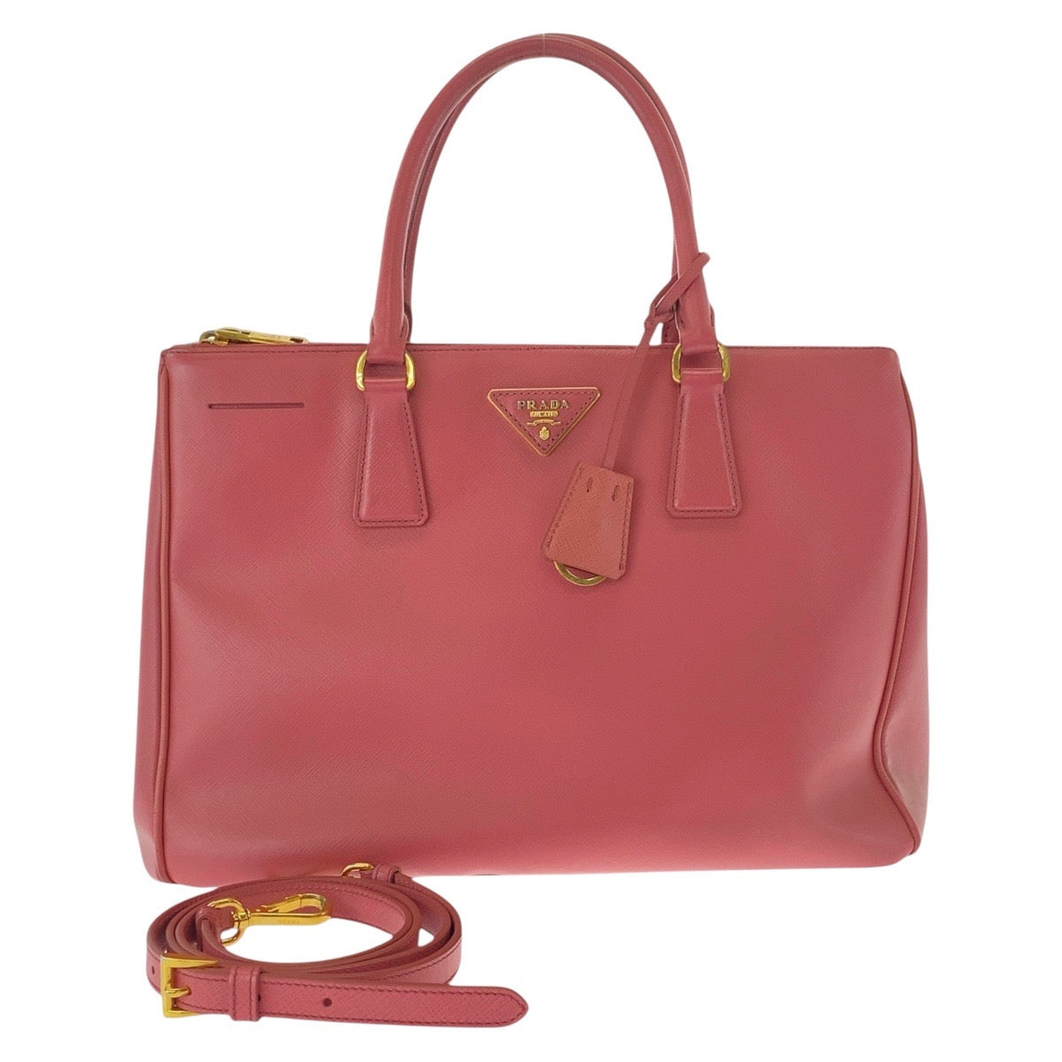 17262
PRADA Saffiano Pink Gold Hardware Leather Tote Bag Handbag Shoulder Bag 2WAY Ladies AB65