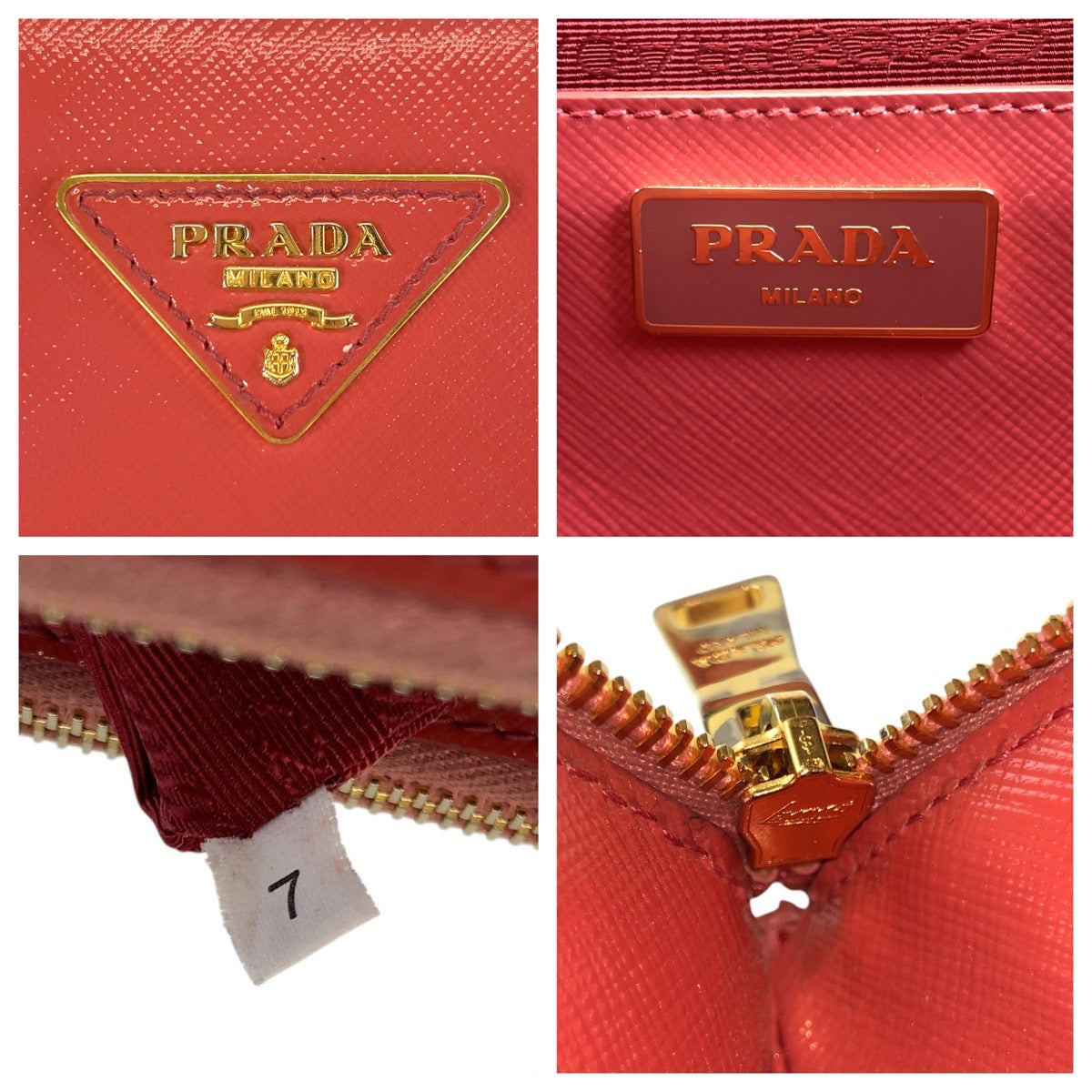 17263
PRADA プラダ サフィアーノ ピンク ゴールド金具 レザー ハンドバッグ トートバッグ ショルダーバッグ 2way レディース AB63